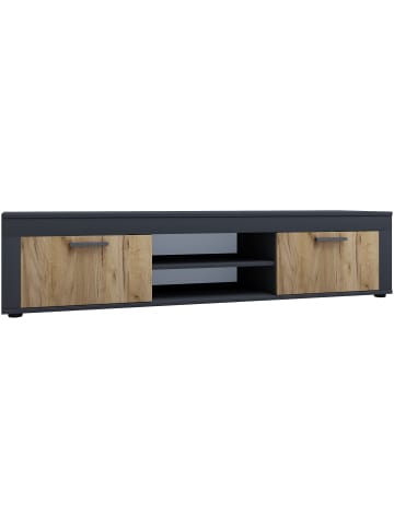 VCM  Holz TV Lowboard Möbel Fernsehschrank Usilo XL in Anthrazit / Honig-Eiche
