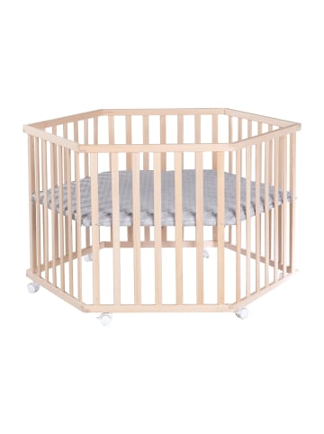 roba Laufgitter Cosiplay 6-eckig mit Schutzeinlage Style grau & Rollen