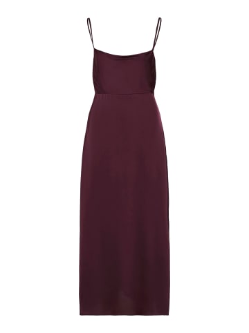 Vila Elegantes Satin Slip Kleid mit dünnen Trägern in Weinrot