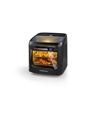 Gourmet Maxx Heißluft-Ofen Panoramadach 1800W schwarz Schwarz