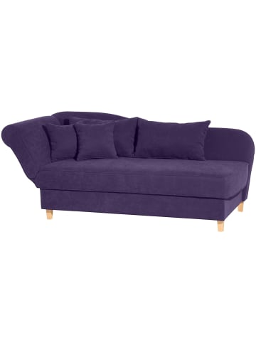 58 aufm Kessel RECAMIERE mit Armteil links klappbar Katia Veloursstoff Buche/violett