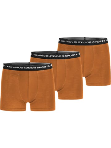 Normani Outdoor Sports 3er Pack Herren Merino Boxershorts Unterhose in Orange