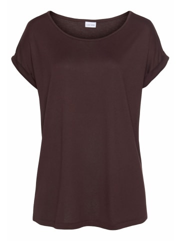 LASCANA Kurzarmshirt in aubergine