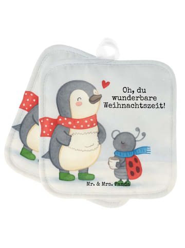 Mr. & Mrs. Panda Topfuntersetzer Smörle Winterzeit Design mit Sp... in Weiß