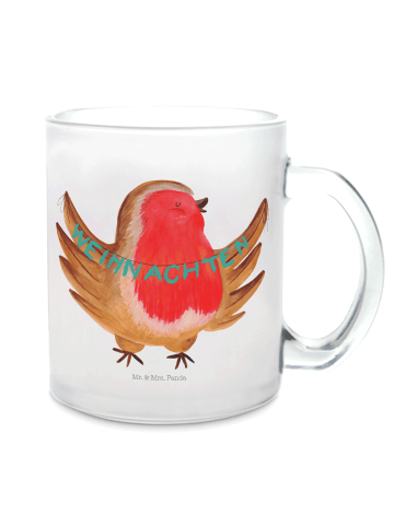 Mr. & Mrs. Panda Teetasse Rotkehlchen Weihnachten ohne Spruch in Transparent
