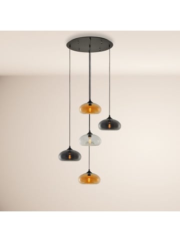 s.LUCE Cruet Mehrfach-Pendelleuchte Glas 3 oder 5-flammig in Rauch