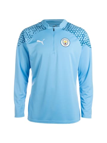 Puma Trainingstop Manchester City 1/4 Zip in hellblau / blau