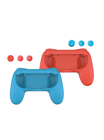 COFI 1453 Qware Ergonomischer Handgriff kompatibel mit Nintendo Switch Joy-Con in Rot/blau