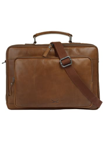 Sansibar Aktentasche echt Leder in cognac