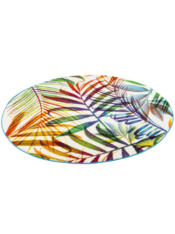 Pergamon Designer Teppich Faro Tropical Bunte Zweige Rund in Bunt