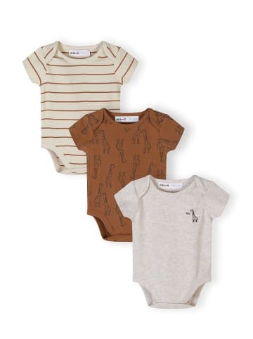 Minoti 3-er Pack Bodys NOSBABYRIB2 in Beige