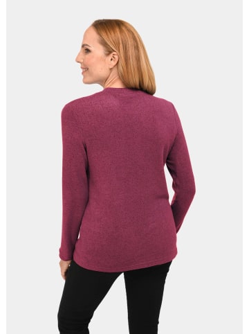 GOLDNER Angenehm weiches Shirt mit Glitzersteinen in himbeere / melange