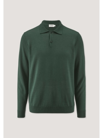 Hessnatur Hessnatur Strick Polo Regular aus reiner Bio-Merinowolle in wacholdergrün