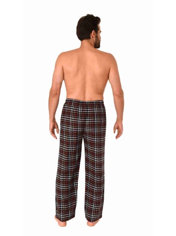 NORMANN Flanell Schlafanzug Pyjama Hose lang kariert Baumwolle - 70783 in dunkelgrau