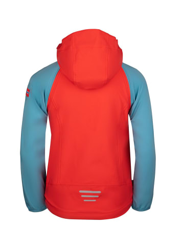 Trollkids Softshell Jacke Zip Off "Rondane" in Rot/Delphinblau