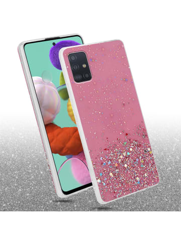 cadorabo Hülle für Samsung Galaxy A51 4G / M40s Glitter in Rosa mit Glitter