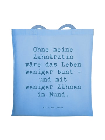 Mr. & Mrs. Panda Tragetasche Spruch Zahnärztin Dank mit Spruch in Sky Blue