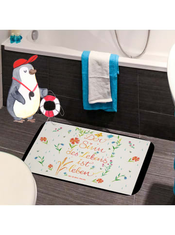 Mr. & Mrs. Panda Badematte Sinn des Lebens mit Spruch in Bunt