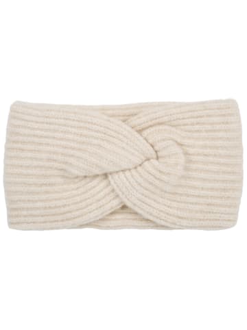 styleBREAKER Strick Stirnband mit Perlrippen Muster und Knoten in Beige