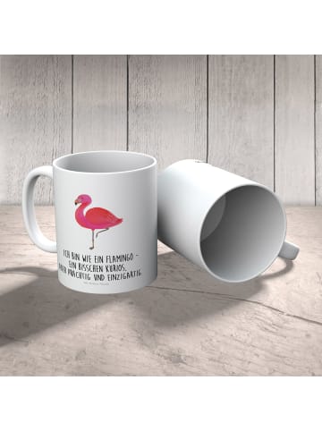 Mr. & Mrs. Panda Becher Flamingo Classic mit Spruch in Weiß