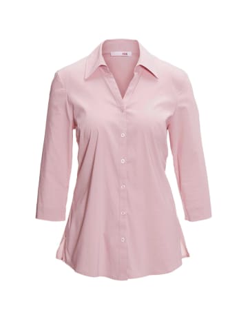 GOLDNER Kurzgröße:  Bluse Stretchbequeme Bluse mit Baumwolle in rosé