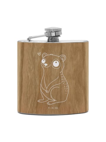 Mr. & Mrs. Panda Flachmann Plumplori Glücklich ohne Spruch in Braun