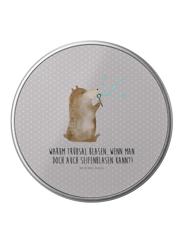 Mr. & Mrs. Panda Aufbewahrungsbox Bär Seifenblasen mit Spruch in Grau Pastell