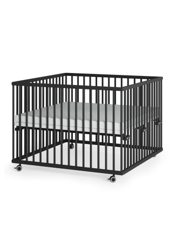 Sämann Sämann Laufgitter mit Matratze Cloud Air & Lattenrost - Black Edition - Premium