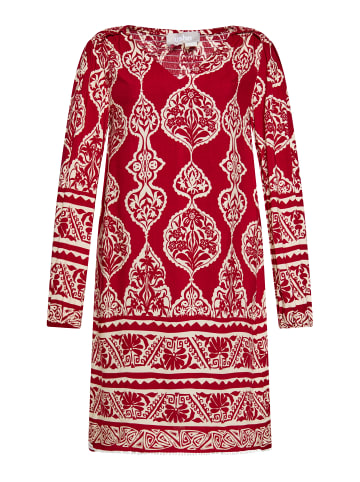 Usha Damen Kleid in dunkelrot Creme