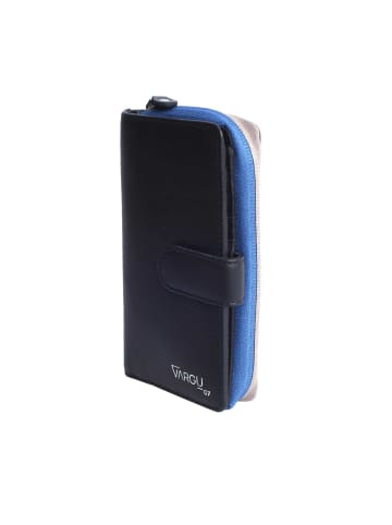 VARGU Echtleder Geldbörse SABA 1-A in black - blue