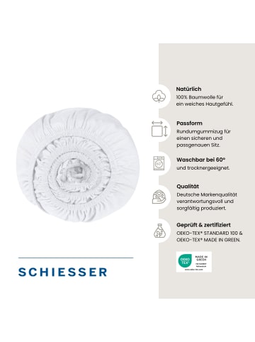 Schiesser Edeljersey-Spannbettlaken Jessi in Weiß