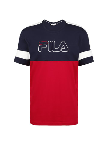 Fila T-Shirt Jadon Blocked Tape in rot / dunkelblau