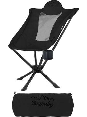Normani Outdoor Sports Campingstuhl mit Getränkehalter Burnaby in Schwarz
