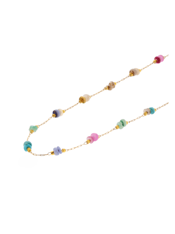 IZIA Women Chain Necklace in Gold Multicolor