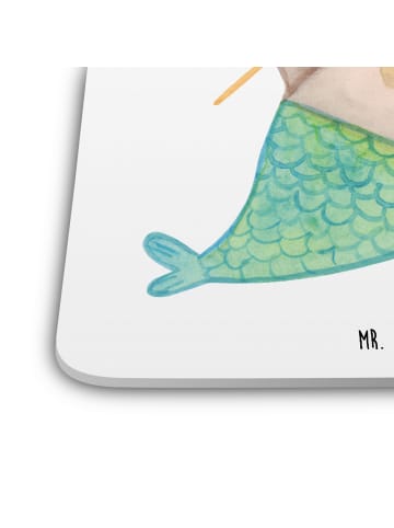 Mr. & Mrs. Panda Tischuntersetzer Wassermann Astrologie ohne Spruch in Weiß