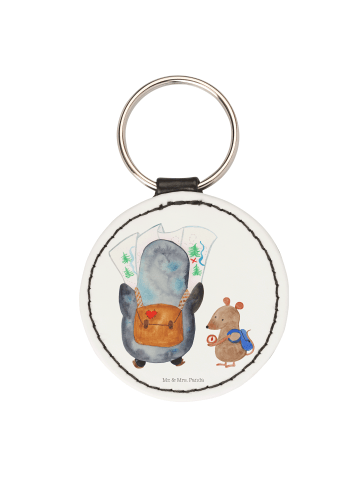 Mr. & Mrs. Panda Anhänger Pinguin & Maus Wanderer ohne Spruch in Weiß