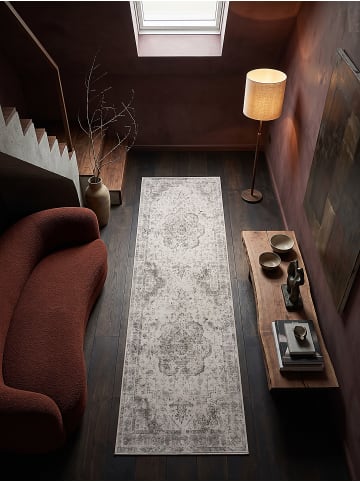KADIMA DESIGN Teppich Kurzflor waschbar VERNANTE orientalisch Schlafzimmer in Beige-Grau