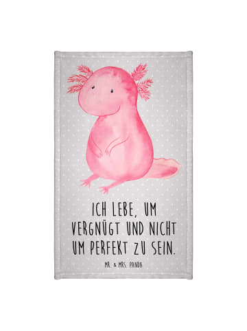 Mr. & Mrs. Panda Mini-Handtuch Axolotl Niedlich mit Spruch in Grau Pastell