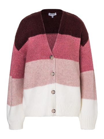 More & More weiche Streifen-Kuschelstrickjacke in knitted melange stripes berry rose