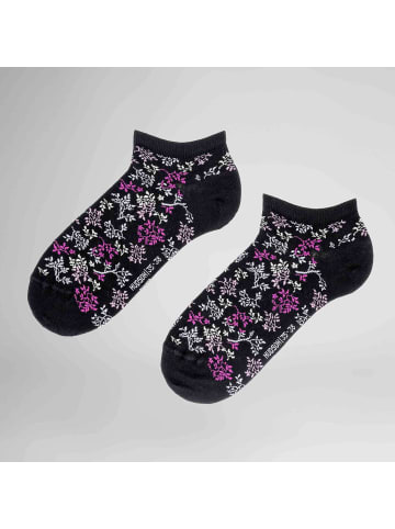 Hudson Sneakersocken Bud Blumenmuster in Black