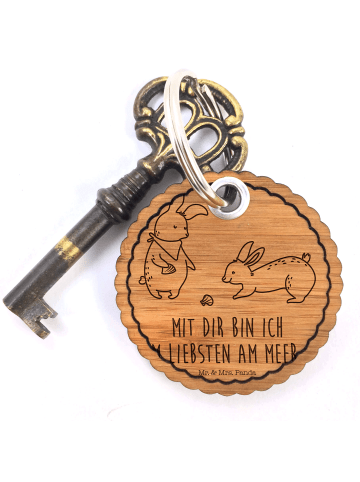 Mr. & Mrs. Panda Anhänger Hasen Muschel mit Spruch in Braun