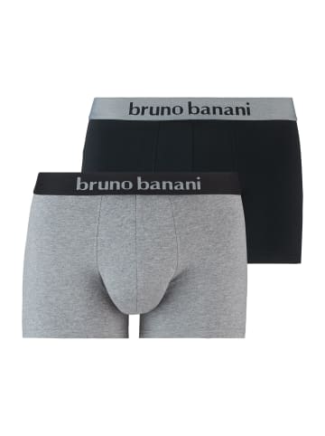 Bruno Banani Boxershorts 2er Pack in Schwarz / Graumelange