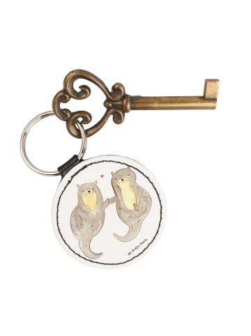 Mr. & Mrs. Panda Anhänger Otter Hände halten ohne Spruch in Weiß