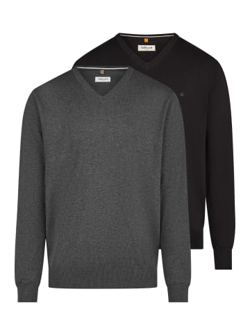 Redmond Pullover Basic in Schwarz / dunkelgrau