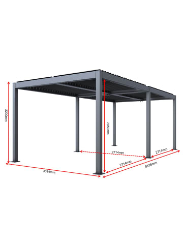 MCW Carport L46 mit Regenrinne, Anthrazit