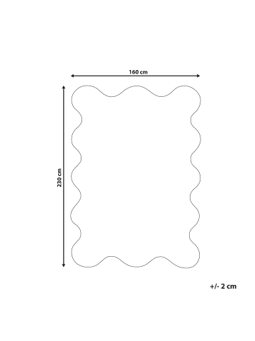 Beliani Kurzflor SANGHAR in Beige - (W) 160 x (L) 230 cm
