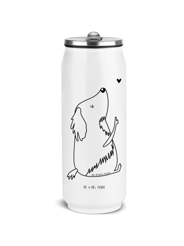 Mr. & Mrs. Panda Getränkedosen Trinkflasche Hund Liebe ohne Spruch in Weiß