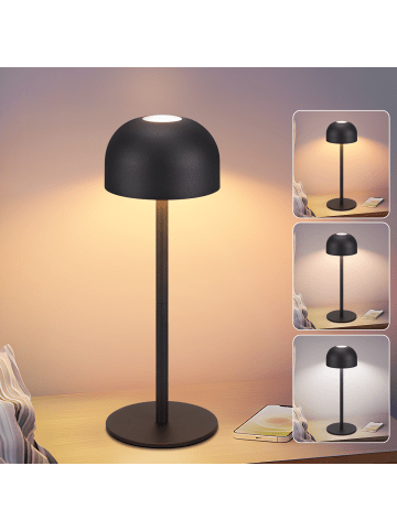 ZMH Tischleuchte LED in schwarz Touch Dimmbar Tragbare Kabellos