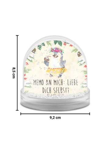Mr. & Mrs. Panda Schüttelkugel Pinguin Kokosnuss mit Spruch in Naturpapier