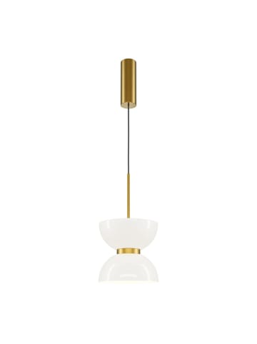 Licht-Erlebnisse Pendelleuchte EEK E Ø 22 x (T)59.6 cm in Gold Weiß